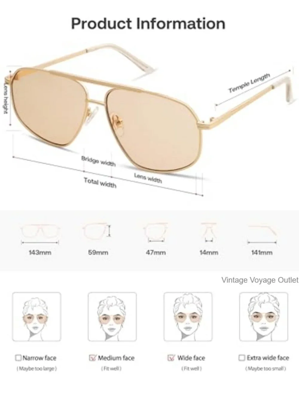 Retro Hexagon Aviator Sunglasses UV400 Protection Metal Frame Shades